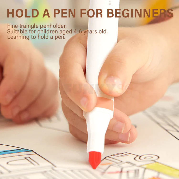 Mideer - Washable Marker Small tip - 12 colors - Age 3+ | ميدير مجموعة الألوان المائية للأطفال القابل للغسل -12 أقلام - العمر 3+