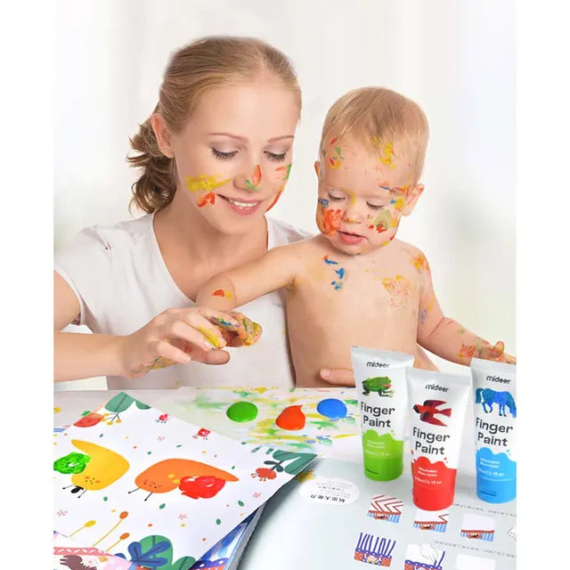 Mideer - Finger Paint - 6 colors - Age 3+ | ميدير - ألوان الرسم بالأصابع - 6 ألوان - العمر 3+