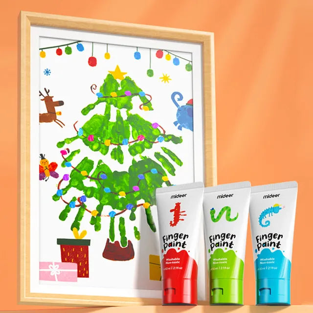 Mideer - Finger Paint - 6 colors - Age 3+ | ميدير - ألوان الرسم بالأصابع - 6 ألوان - العمر 3+