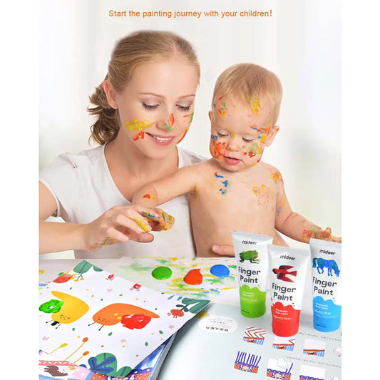Mideer - Finger Paint paper - 15 sheets - Age 3+ | ميدير - ورق المرح بالأصابع - 15 ورقة - العمر 3+