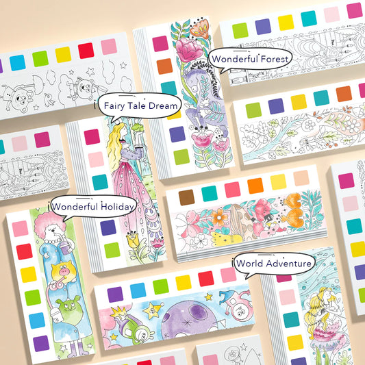 Mideer - Watercolor Painting - Fairy Tale Dream - Age 5+ | ميدير - دفتر تلوين الألوان المائية - القصة الخيالية - العمر 5+