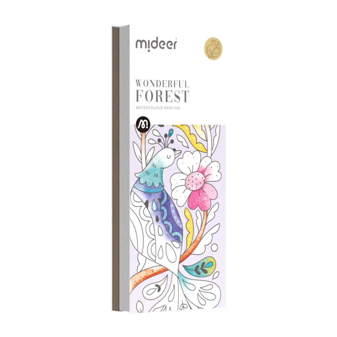 Mideer - Watercolor Painting - Wonderful Forest - Age 5+ | ميدير - دفتر تلوين الألوان المائية - الغابة الرائعة - العمر 5+
