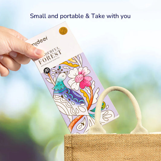 Mideer - Watercolor Painting - Wonderful Forest - Age 5+ | ميدير - دفتر تلوين الألوان المائية - الغابة الرائعة - العمر 5+