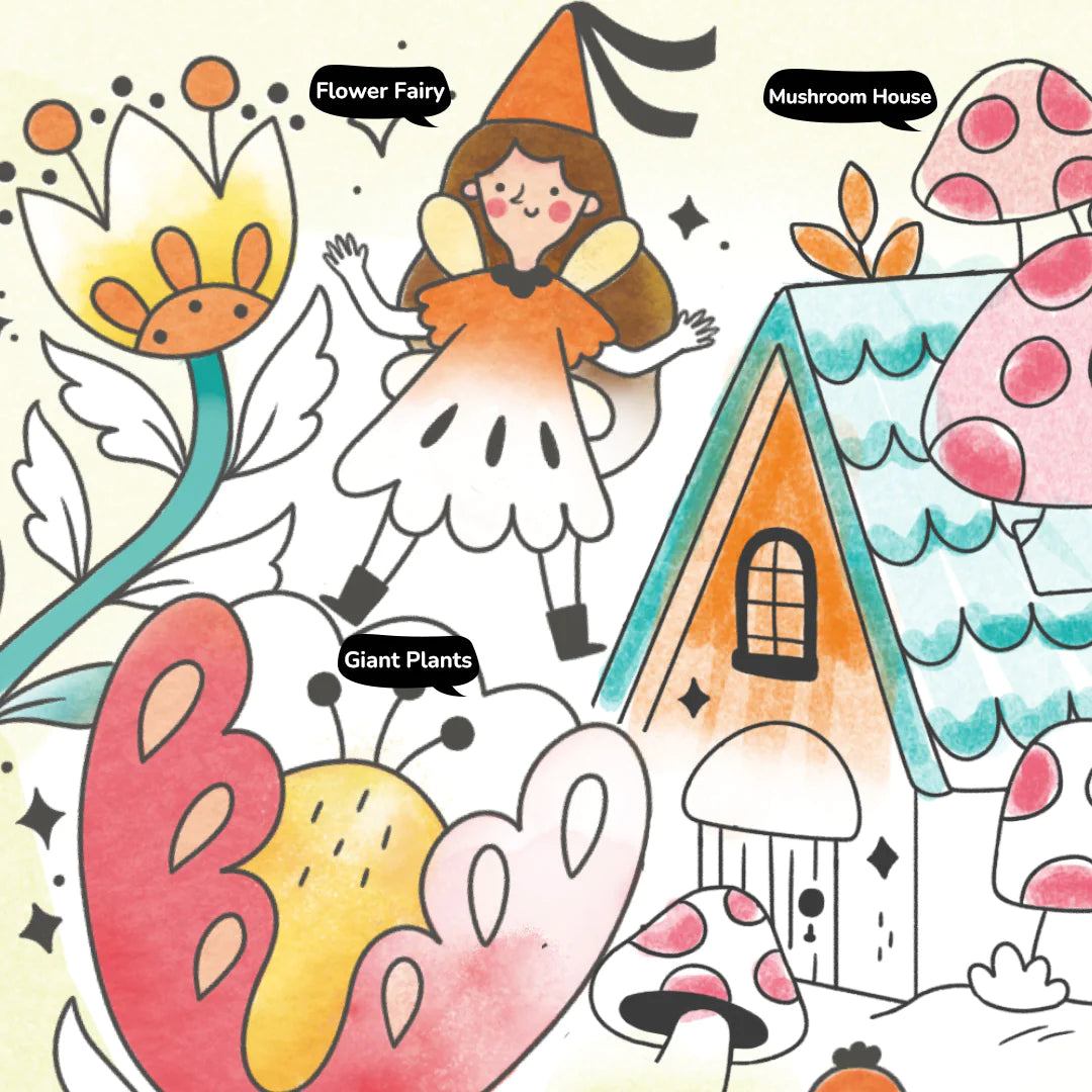 Mideer - Watercolor Painting - Enchanted Garden - Age 5+ | ميدير -دفتر تلوين الألوان المائية - الحديقة المسكونة - العمر 5+