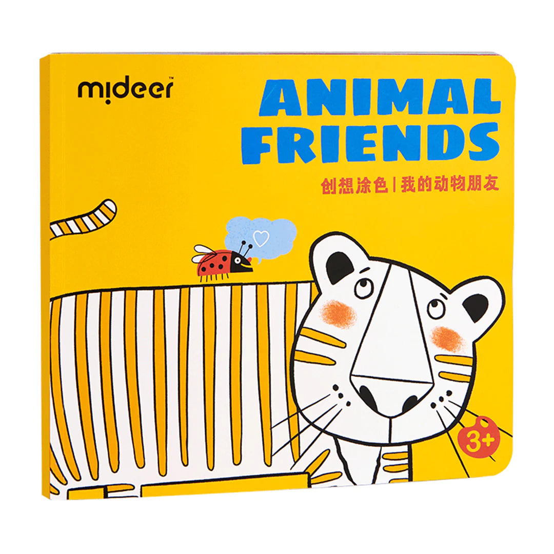 Mideer - Coloring Book - Animal Friends - Age 3+ | ميدير - كتاب التلوين - أصدقاء الحيوانات - العمر 3+