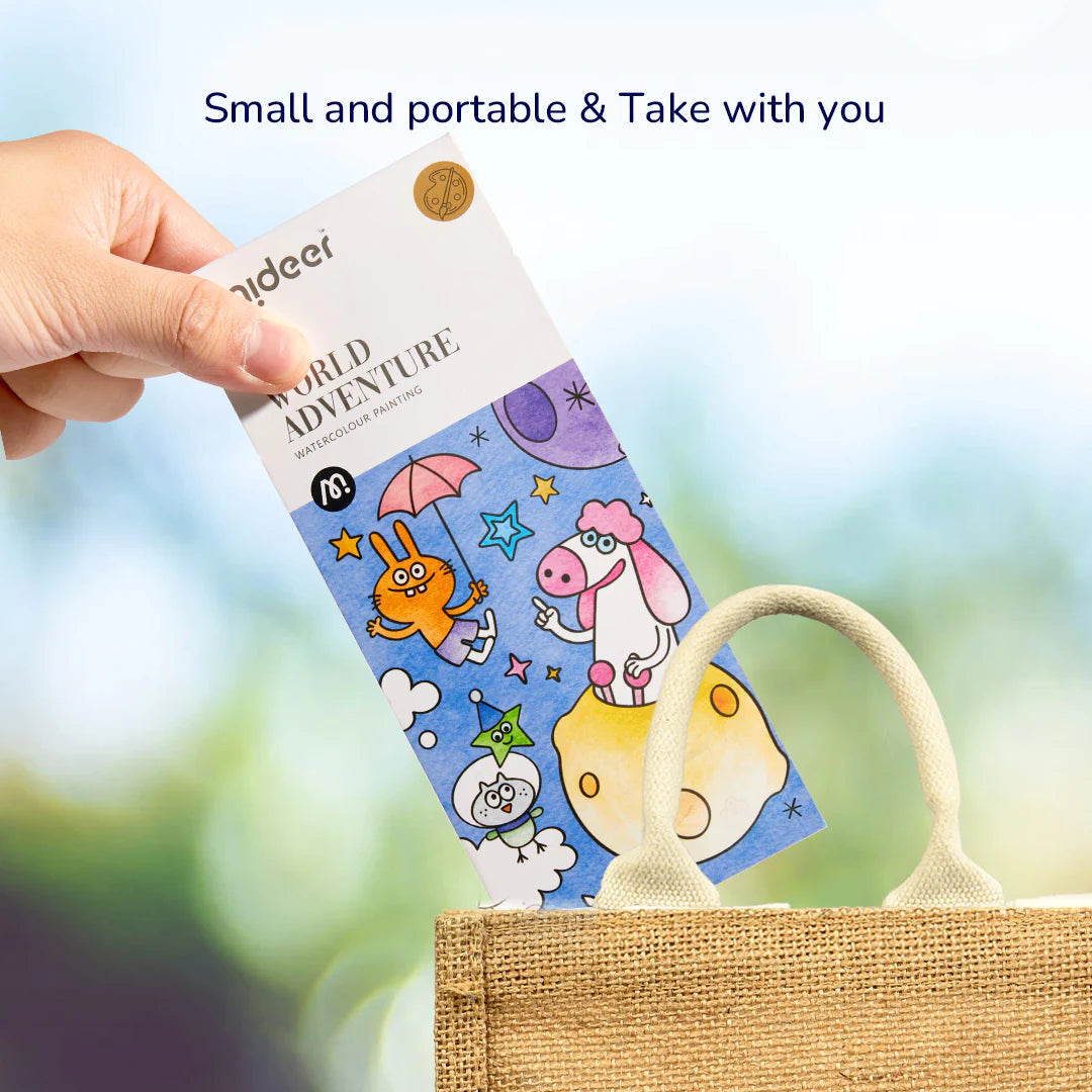 Mideer - Watercolor Painting - World Adventure - Age 5+ | ميدير - دفتر التلوين بالألوان المائية - مغامرة العالم - العمر 5+