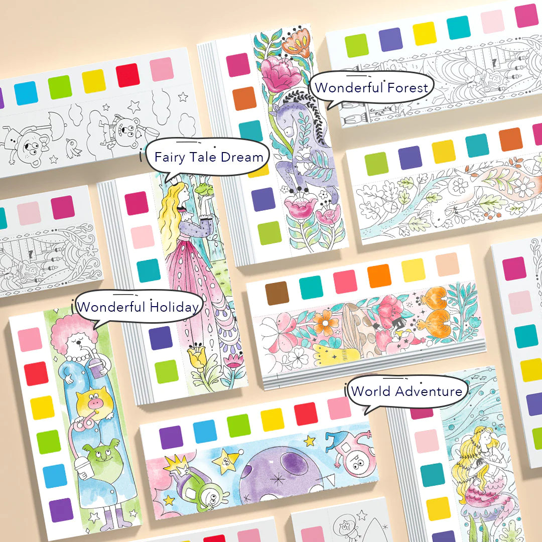 Mideer - Watercolor Painting - World Adventure - Age 5+ | ميدير - دفتر التلوين بالألوان المائية - مغامرة العالم - العمر 5+