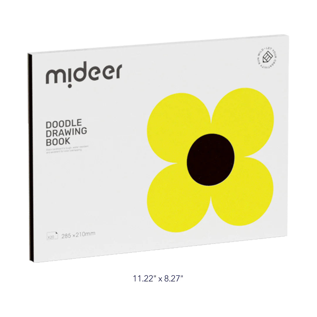 Mideer - Drawing Doodle Book - Black Paper - Age 3+ | ميدير - دفتر رسم دودل - ورق أسود - العمر 3+