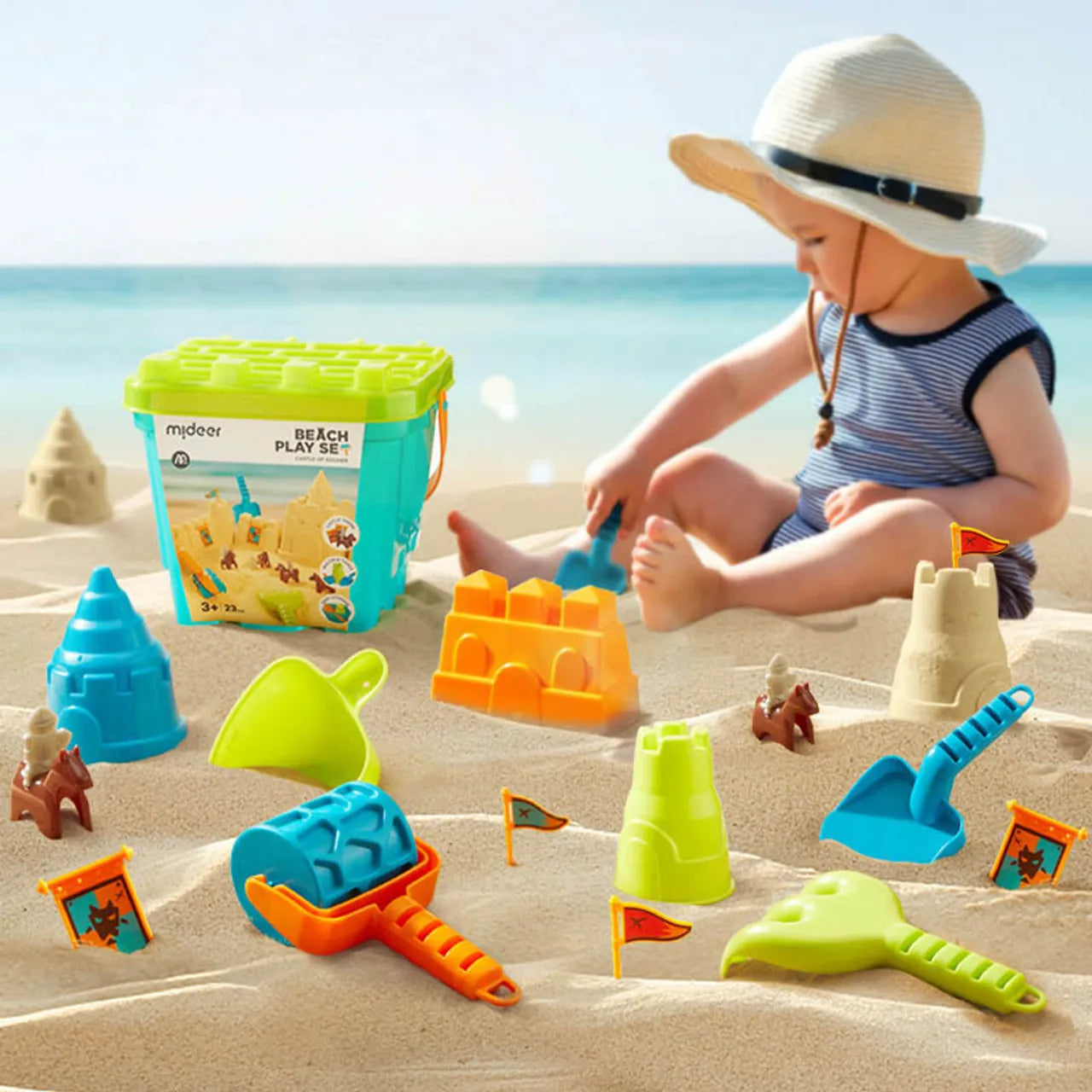 Mideer - Versatile Beach Play Set - Castle of Soldier - Age 3+ | ميدير - مجموعة لعب الشاطئ متعددة الاستخدامات - قلعة الجندي - العمر 3+