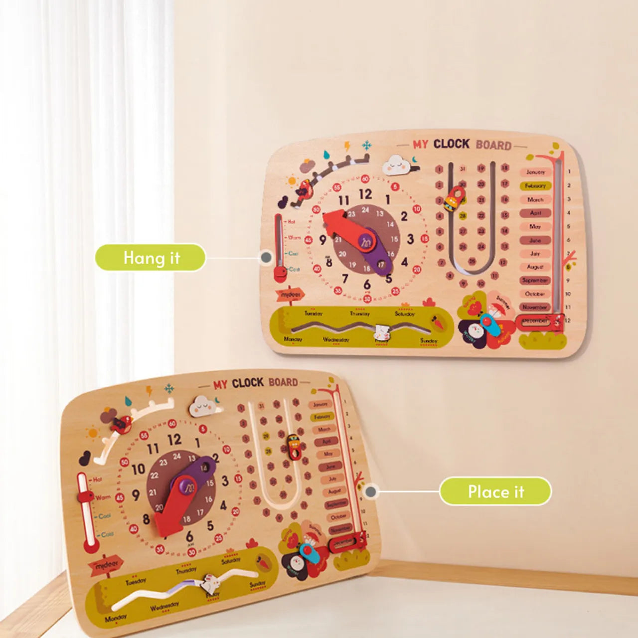 Mideer - Versatile Clock Board - Age 3+ | ميدير - لوحة الساعة متعددة الاستخدامات - العمر 3+