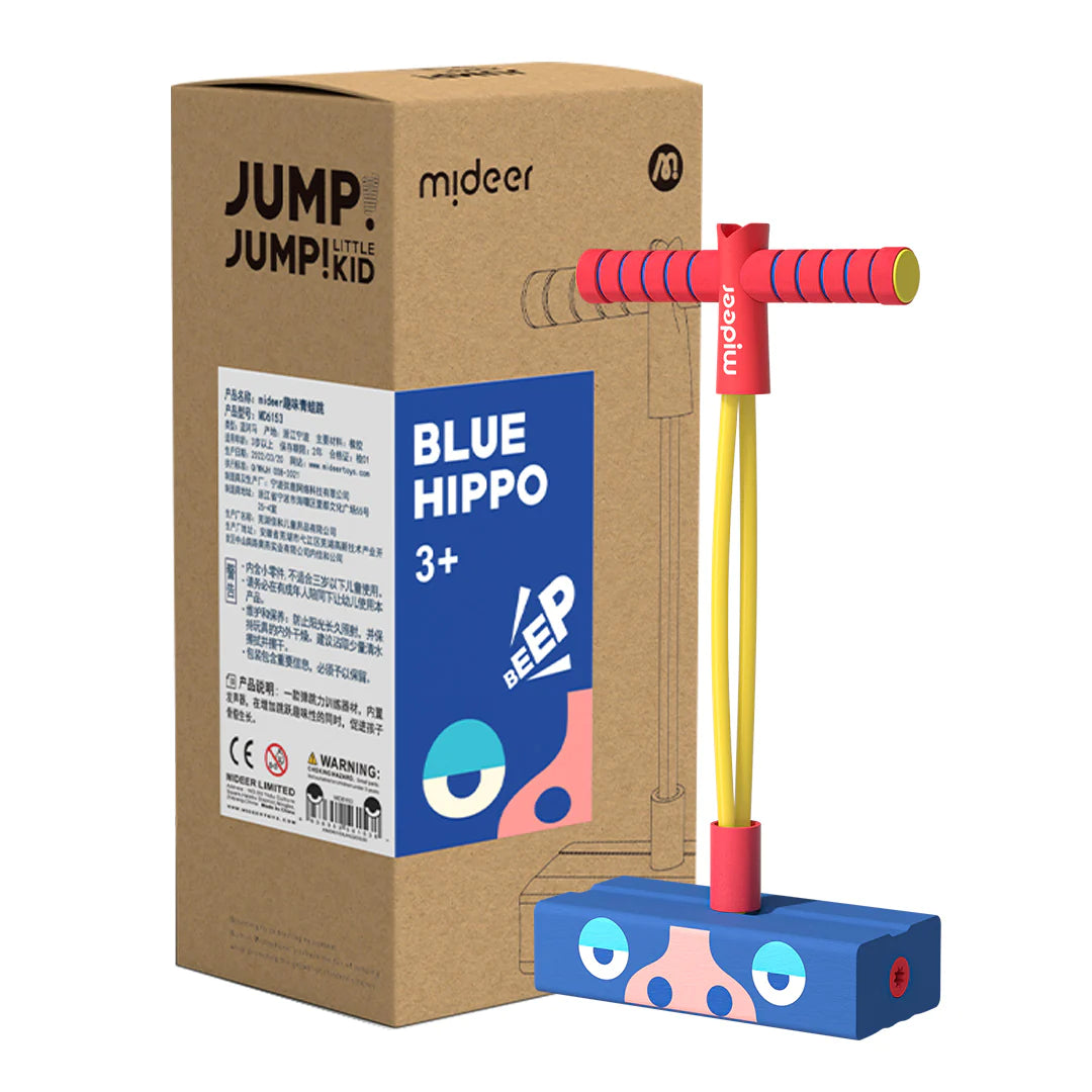 Mideer - Jump Jump Kid - Blue Hippo - Age 3+ | ميدير - لعبة القفز - فرس النهر الأزرق - العمر 3+