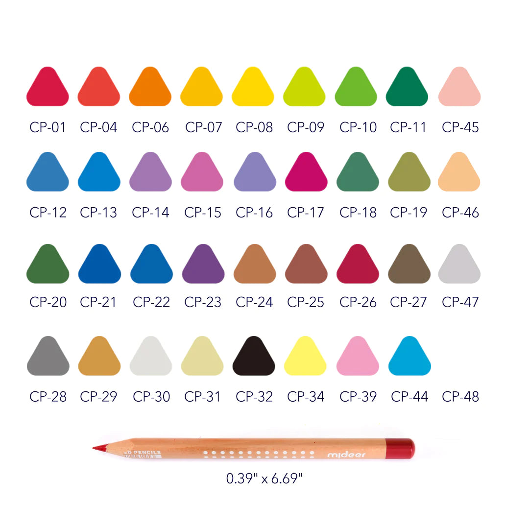 Mideer - Vibrant Colored Pencil - 36 Colors - Age 4+ | ميدير - أقلام الرصاص الملونة - 36 لون - العمر 4+