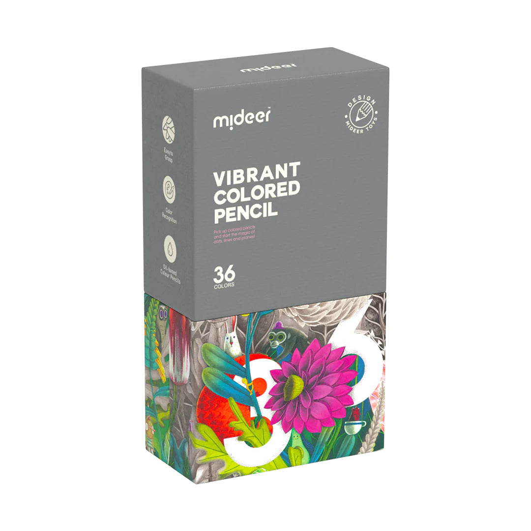 Mideer - Vibrant Colored Pencil - 36 Colors - Age 4+ | ميدير - أقلام الرصاص الملونة - 36 لون - العمر 4+