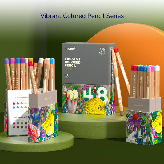 Mideer - Vibrant Colored Pencil - 48 Colors - Age 4+ | ميدير - أقلام الرصاص الملونة - 48 لون - العمر 4+