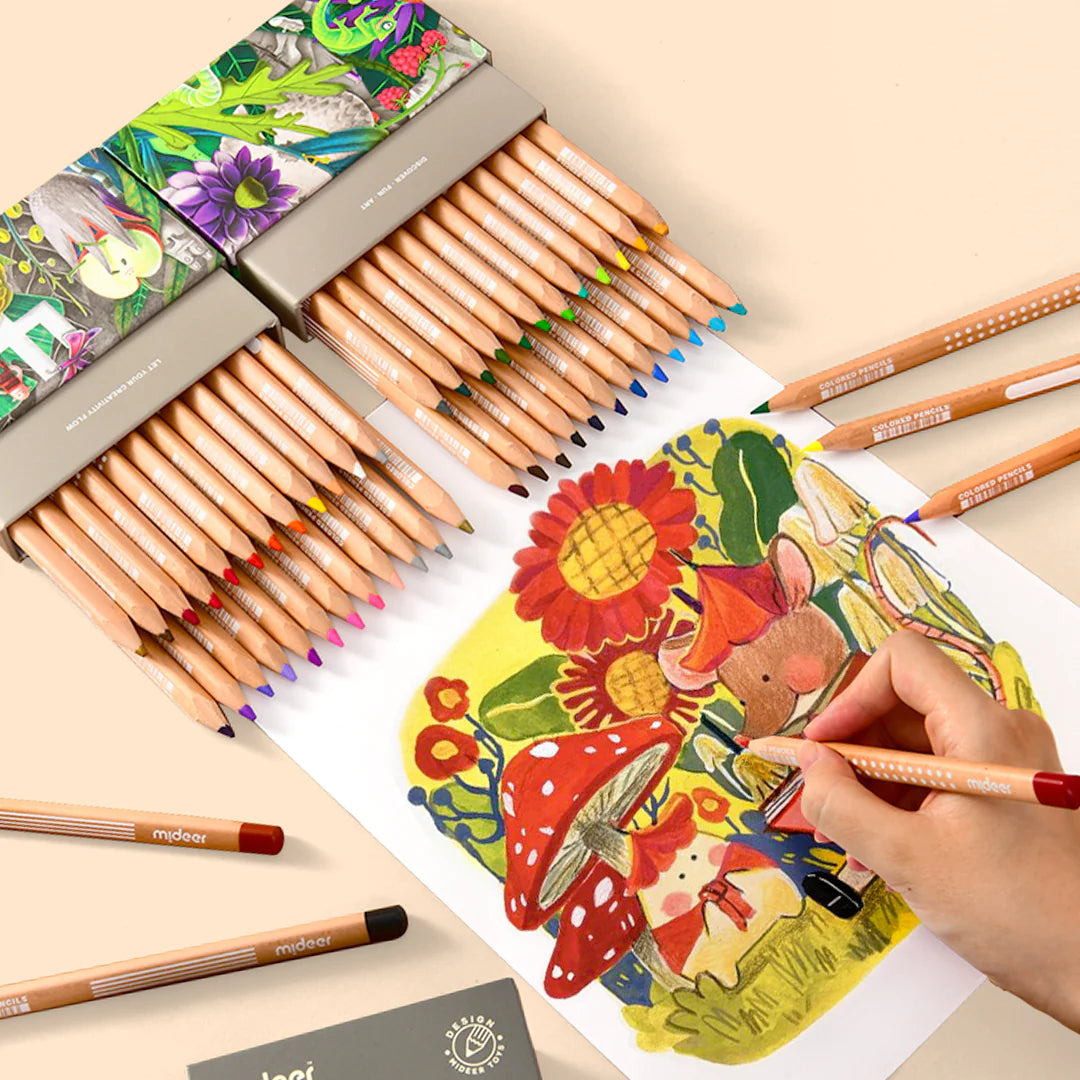 Mideer - Vibrant Colored Pencil - 48 Colors - Age 4+ | ميدير - أقلام الرصاص الملونة - 48 لون - العمر 4+