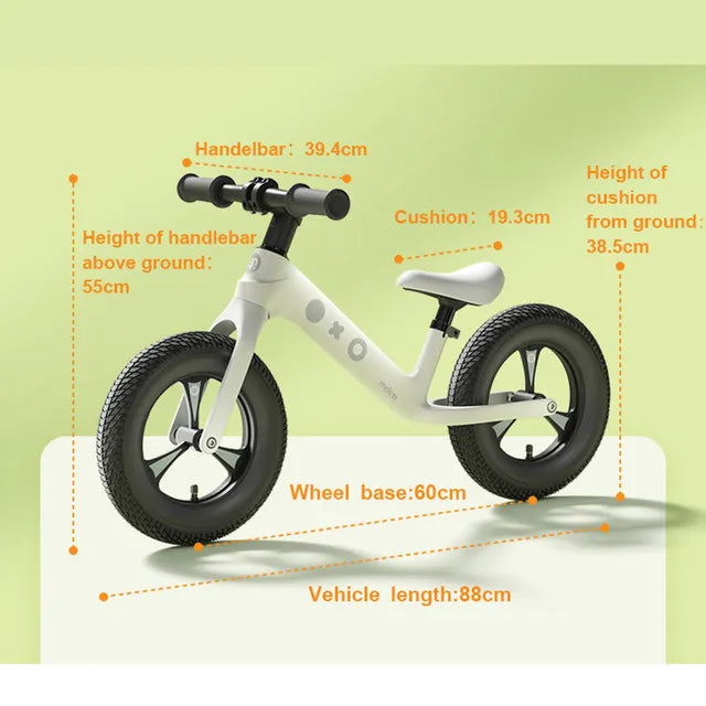 Mideer - Kid Balance Bike - Creamy White - Age 2-6 | ميدير - دراجة التوازن للأطفال - أبيض كريمي - العمر 2-6 سنوات