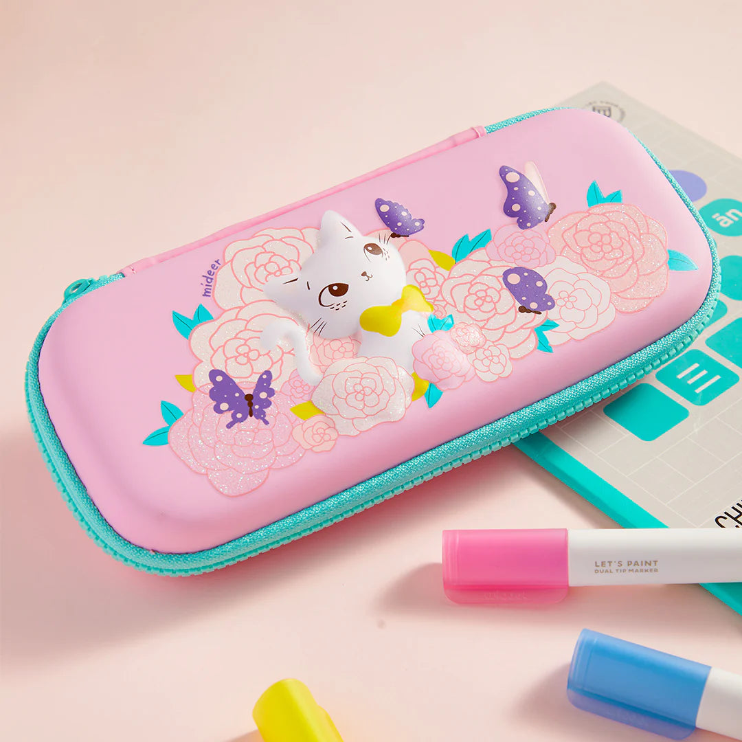 Mideer - Pencil Case - Cat in the Garden (Size small) - Age 3+ | ميدير - مقلمة - قطة في الحديقة (حجم صغير) - العمر 3+