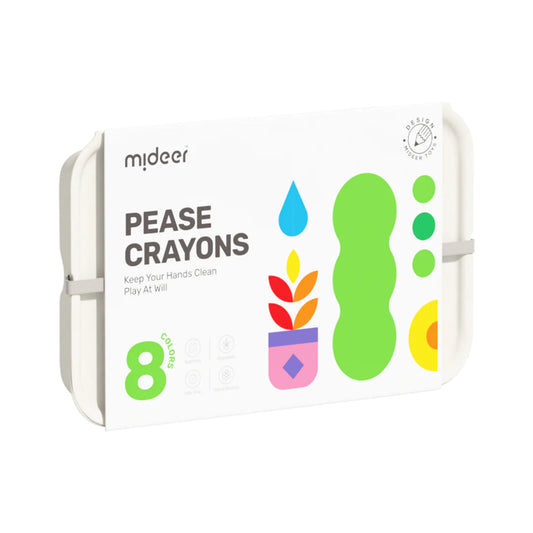 Mideer - Washable Beeswax Pease Crayons - 8 colors - Peas shape - Age 3+ | ميدير - ألوان شمع العسل الناعمة القابلة للغسل - شكل البازلاء - 8 ألوان - العمر 3+