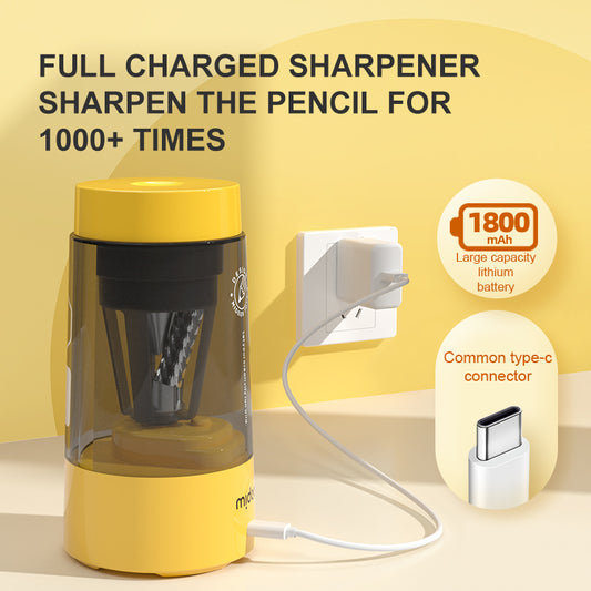 Mideer - Automatic Pencil Sharpener - Sunny Yellow - Age 3+ | ميدير - براية أقلام الرصاص الأوتوماتيكية - أصفر - العمر 3+
