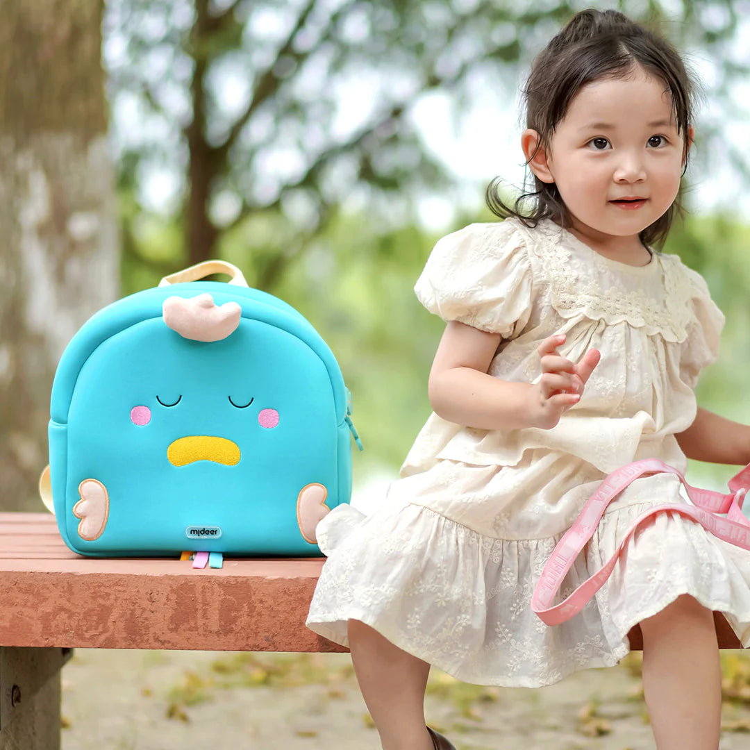 Mideer -Waterproof Kids Backpack- We Are Friends - Blue - Duck - Age 3-6 | ميدير حقيبة ظهر مقاومة للماء - نحن أصدقاء - بطة - لون أزرق- العمر 3-6