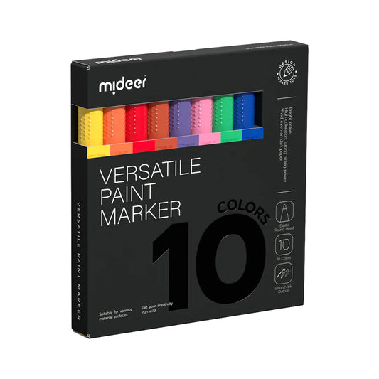 Mideer - Versatile Paint Marker - 10 colors - Age 3+ | ميدير - أقلام التلوين متعددة الاستخدامات - 10 ألوان - العمر 3+