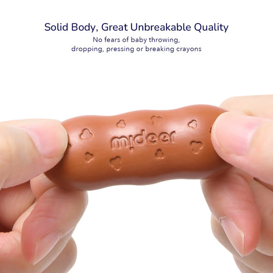 Mideer - Washable Beeswax Pease Crayons - 24 Colors - peas shape - Age 3+ | ميدير - ألوان شمع العسل الناعمة القابلة للغسل - 24 لون - شكل البازلاء - العمر 3+