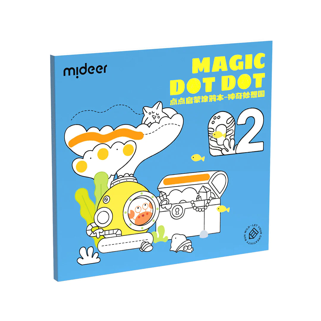 Mideer - Magic Dot Dot - Wonderland - Age 2+ | ميدير - كتاب التوصيل والتلوين السحري دوت دوت - بلاد العجائب - العمر 2+