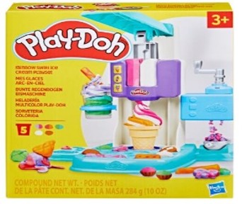 Play Doh RAINBOW SWIRL ICE CREAM PLAYSET Kids Pretend Dessert Shop Toy | Creative Role Play لعبة بيبا بيغ آيس كريم قوس قزح – متجر حلويات تمثيلي للأطفال | لعب إبداعي ممتع