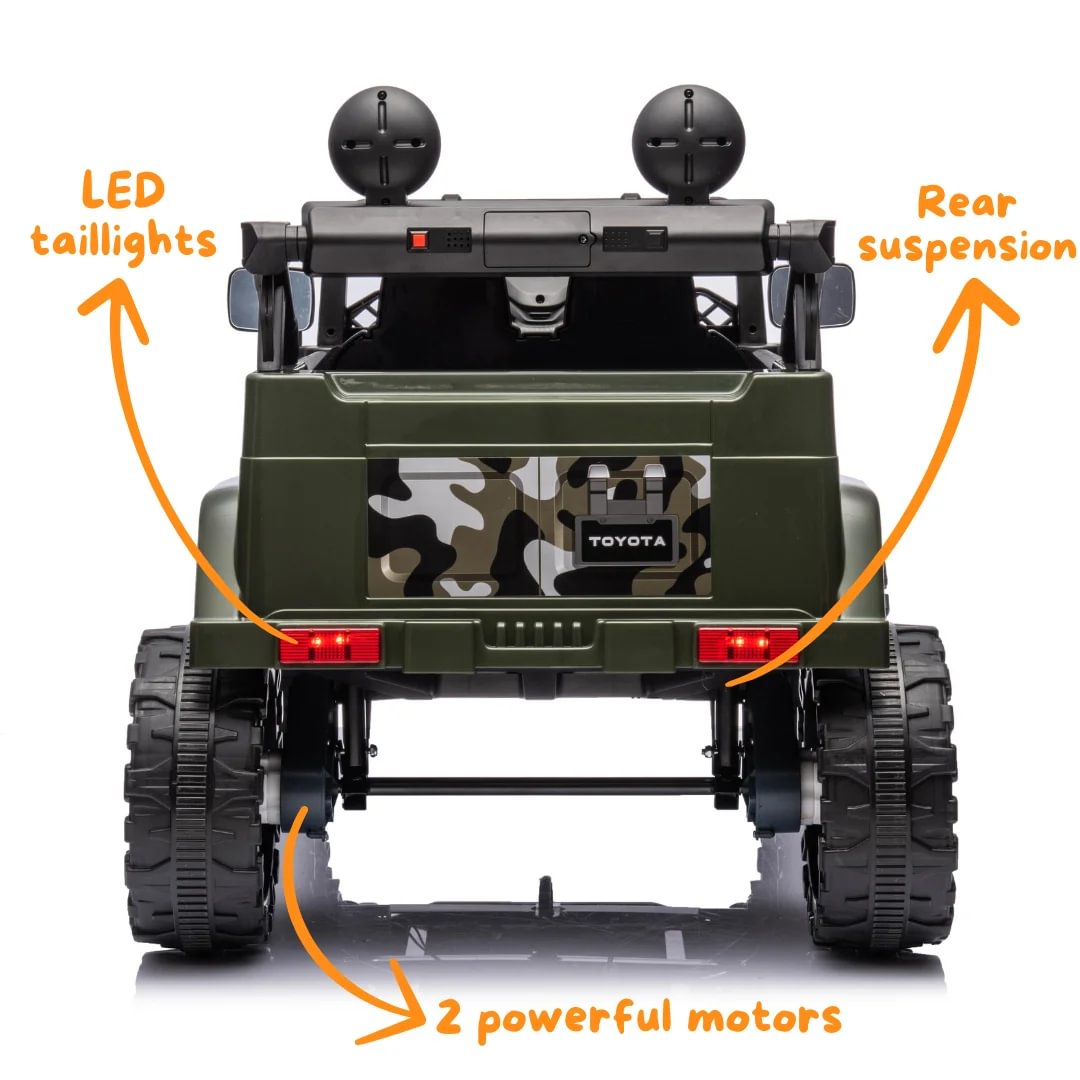 Toyota FJ Cruiser Licensed R/C Ride on Car -12V4.5AH*1battery- 4motors | سيارة كهربائية للأطفال بترخيص تويوتا FJ كروزر وتعمل بالتحكم عن بعد - بطارية 12 فولت 4.5 أمبير ×1 - 4 محركات