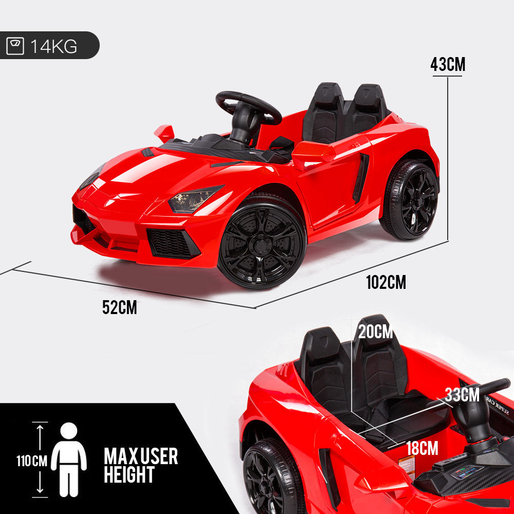 Lamborghini Autentica Licensed R/C Ride on Car- 12V7AH*1 battery- 390#*4 motors | سيارة لامبورغيني أوثينتيكا الكهربائية للأطفال – تعمل بالتحكم عن بُعد – بطارية 12V7AH×1 – مزوّدة بـ 4 محركات 390#