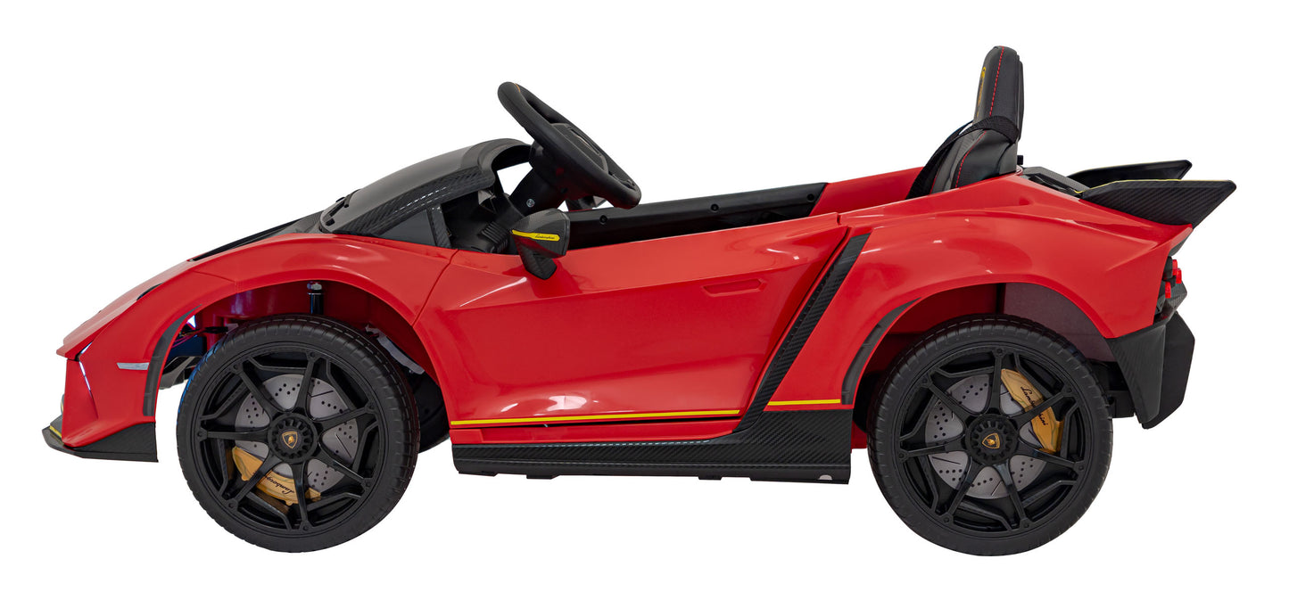 Lamborghini Autentica Licensed R/C Ride on Car- 12V7AH*1 battery- 390#*4 motors | سيارة لامبورغيني أوثينتيكا الكهربائية للأطفال – تعمل بالتحكم عن بُعد – بطارية 12V7AH×1 – مزوّدة بـ 4 محركات 390#