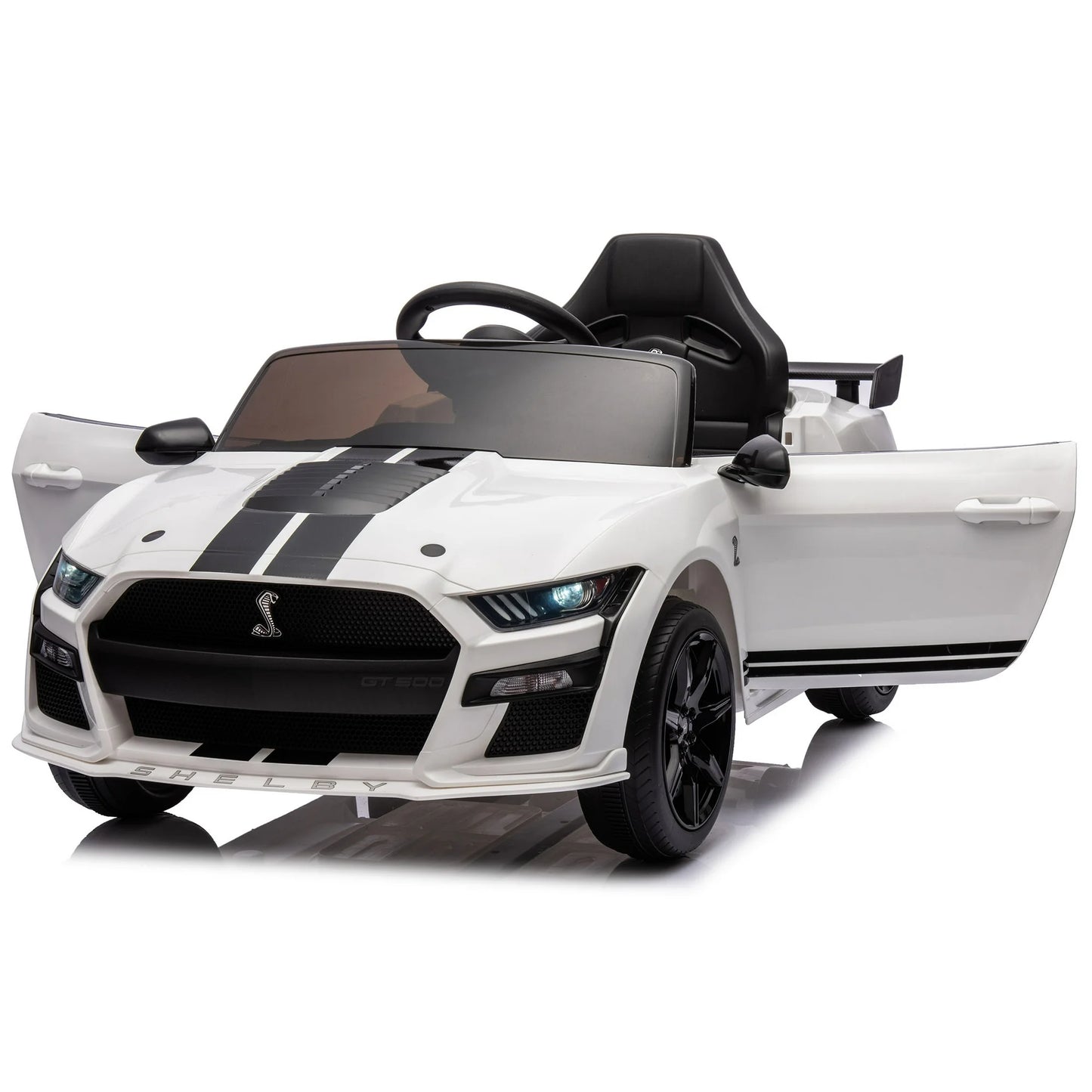 Ford Mustang Shelby GT500 Licensed R/C Ride on Car- 12V7AH*1battery- 550#*2 motors | سيارة فورد موستانج شيلبي GT500 كهربائية مرخصة – تحكم عن بُعد 2.4 جيجا هرتز – بطارية 12 فولت 7 أمبير – محركان 550#