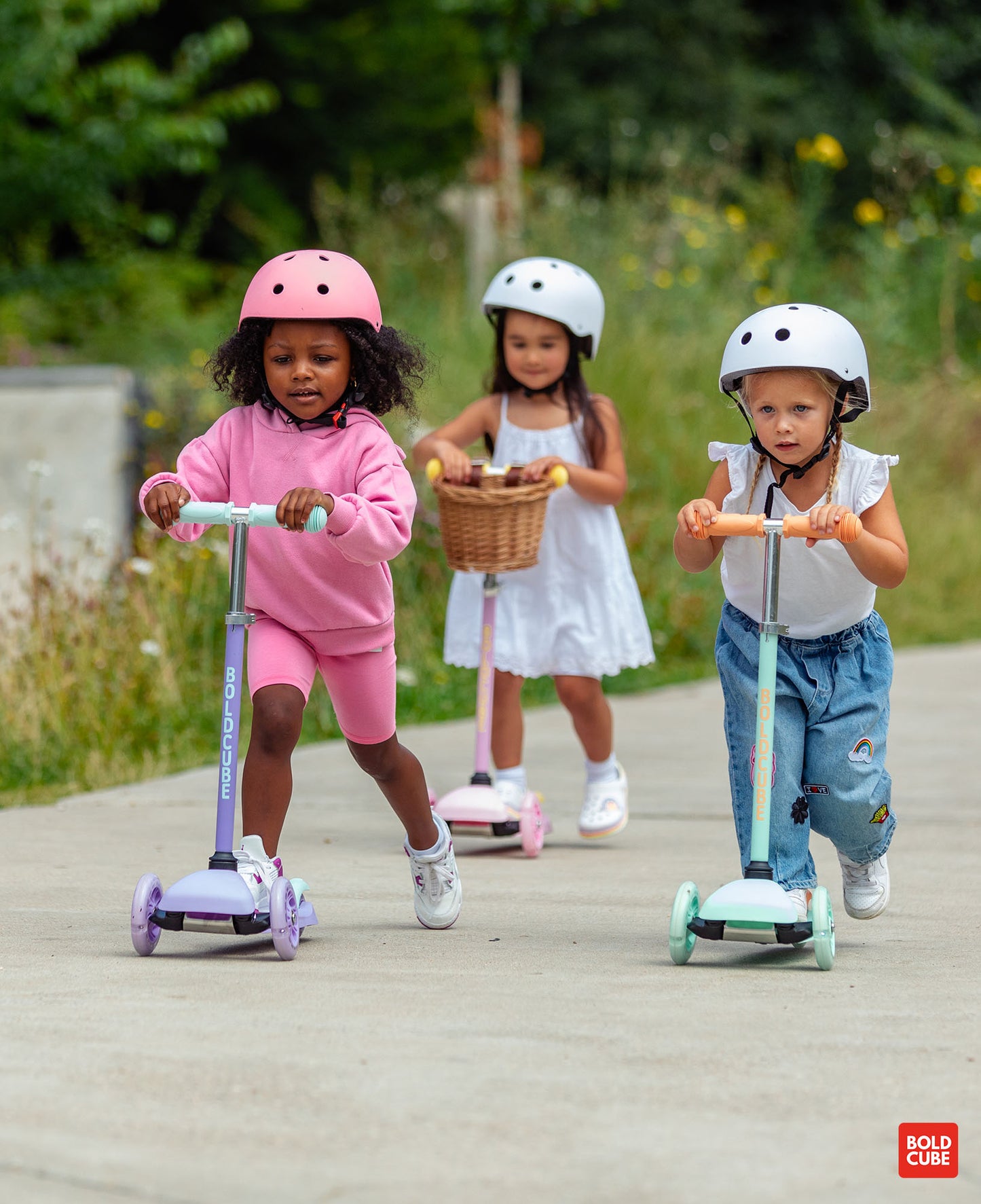 Bold Cube - Three Wheel Scooter Teeny - Pink - Age 3-6 | بولدكيوب - سكوتر صغير - ثلاث عجلات - وردي - العمر 3-6