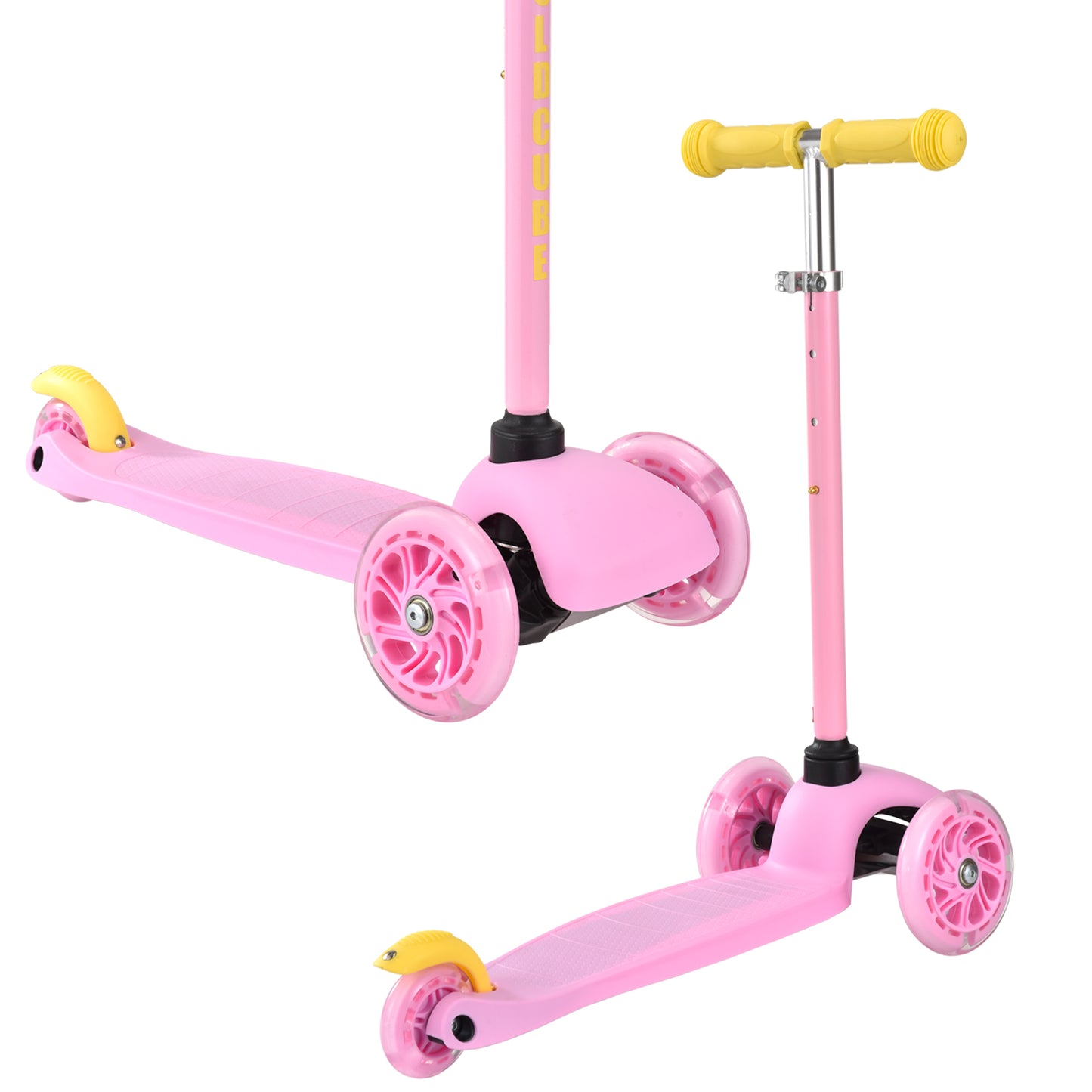 Bold Cube - Three Wheel Scooter Teeny - Pink - Age 3-6 | بولدكيوب - سكوتر صغير - ثلاث عجلات - وردي - العمر 3-6