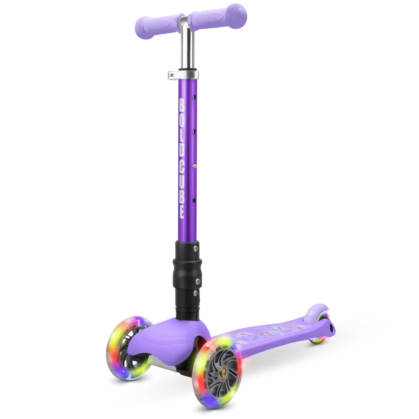 Bold Cube - Three Wheel Scooter Teeny - Unicorn Purple - Age 3-8 | ุจููุฏูููุจ - ุณููุชุฑ ุตุบูุฑ - ุซูุงุซ ุนุฌูุงุช - ููููููุฑู ุจููุณุฌู - ุงูุนู
ุฑ 3-8