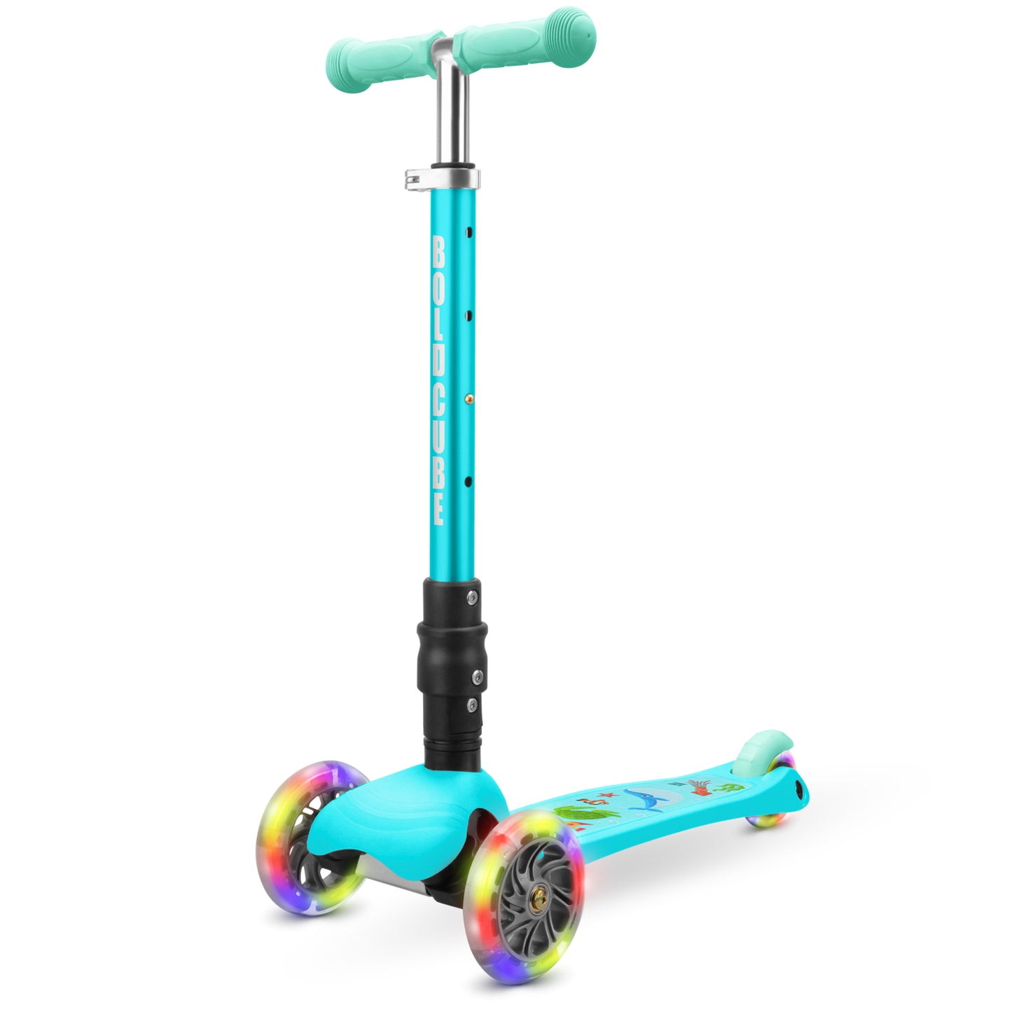 Bold Cube - Three Wheel Scooter Teeny - Ocean Aqua - Age 3-8 | بولدكيوب - سكوتر صغير - ثلاث عجلات - محيط أزرق - العمر 3-8