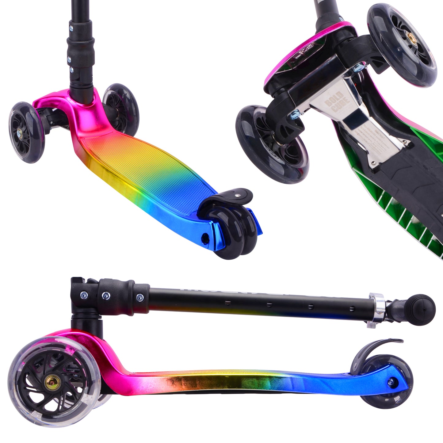 Boldcube - Big 3 Wheel Scooter - Candyfloss - Age 5-10 | بولدكيوب - سكوتر كبير - كاندي فلوس - العمر 5-10