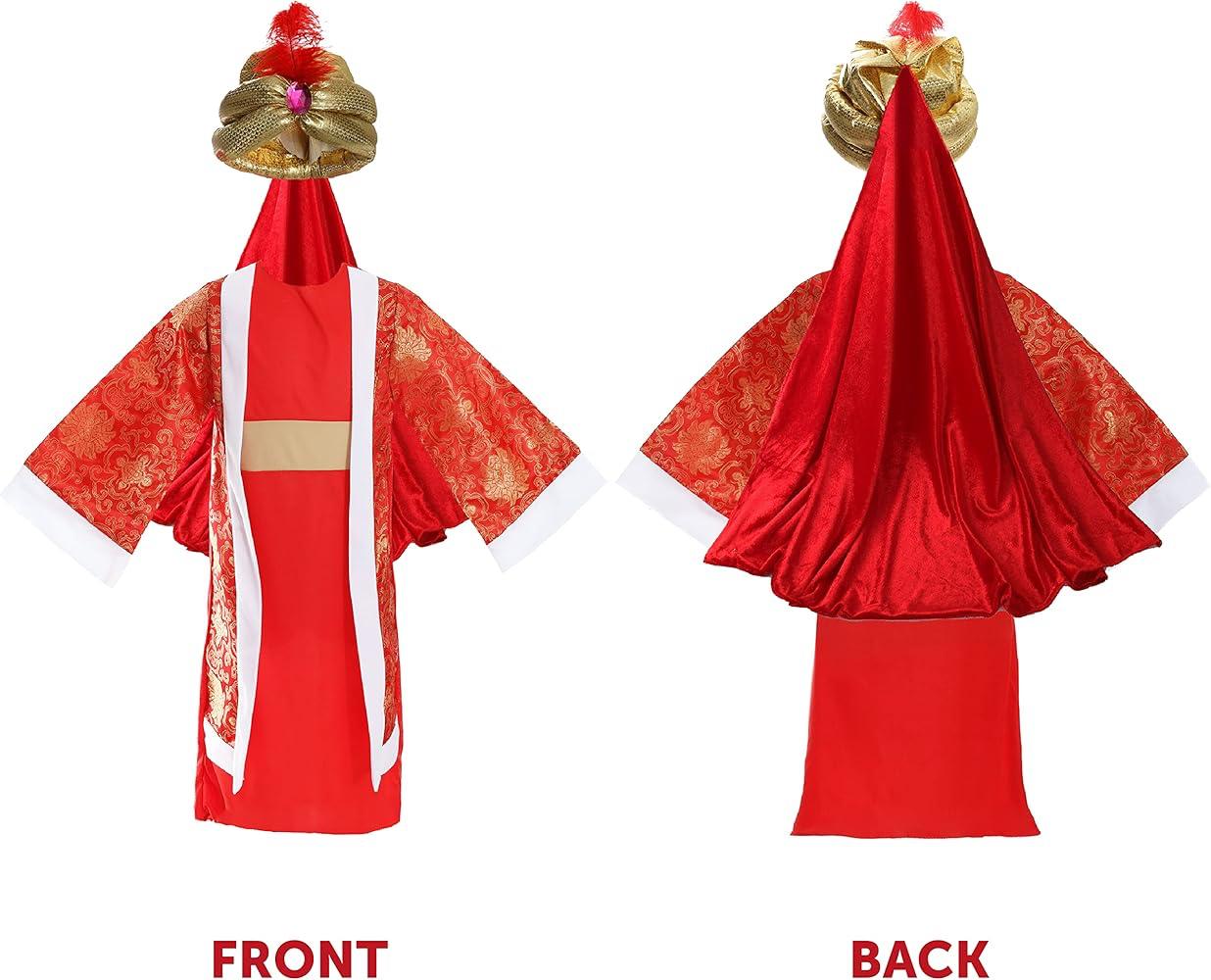 Red Nativity King Costume – Royal Biblical Wise Man Outfit زي الملك الأحمر للميلاد – زي ملك حكيم بتصميم ملكي