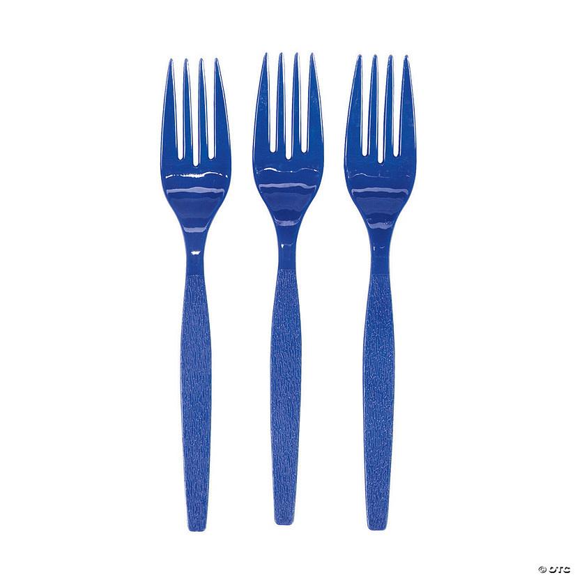 Navy Blue Plastic Forks – 20 PCS, Disposable Party Cutlery, Elegant & Durable Design for Birthdays, Events & Celebrations شوك بلاستيك نيلي – 20 قطعة، أدوات طعام للاستعمال مرة واحدة، تصميم أنيق ومتین للحفلات والمناسبا