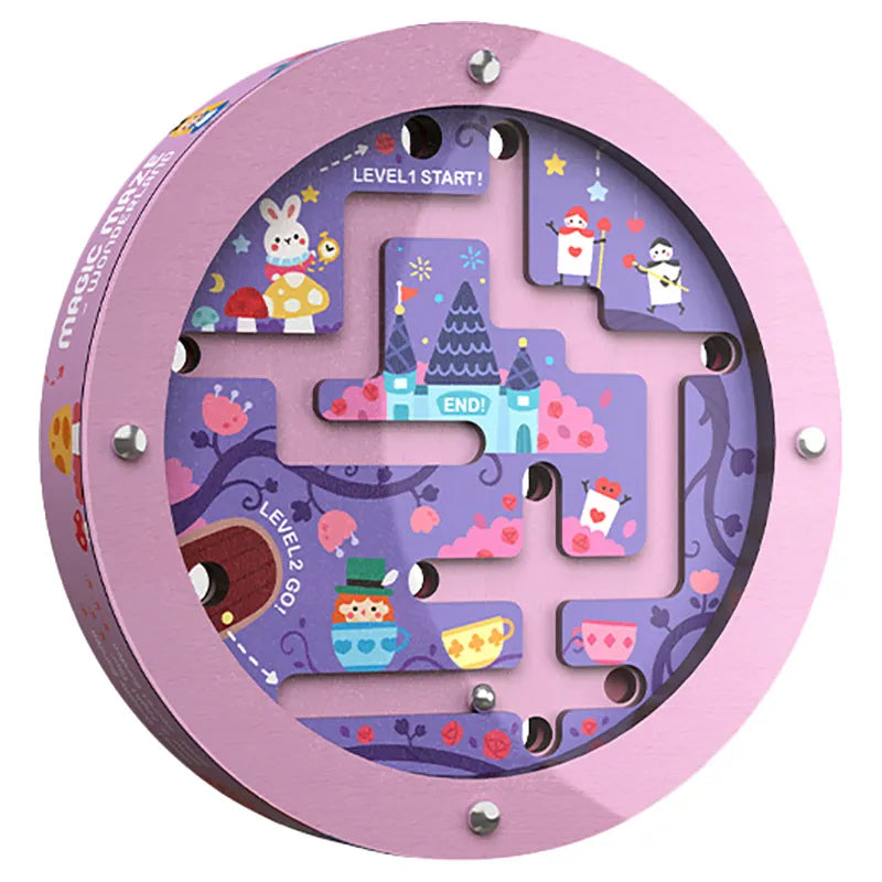 Mideer - Double-side Steel Ball Maze - Wonderland - Age: 3+ | ميدير - متاهة الكرة الفولاذية المزدوجة - بلاد العجائب - العمر: 3+