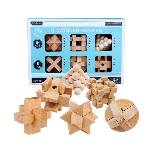 6 Wooden Puzzle Set