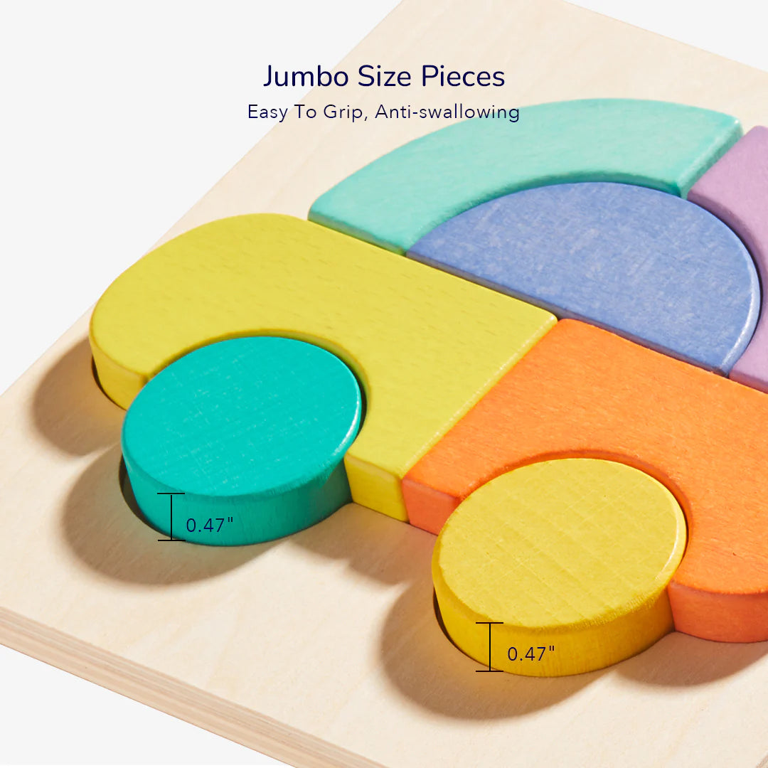 Mideer - Wooden Building Blocks - Car - Age +1 | ميدير - مكعبات التركيب خشبية - سيارة - العمر +1