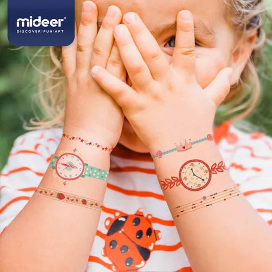Mideer - Temporary Tattoos - Watches & Bracelets - 20 Tattoos - Age 3+ | ملصقات اليد المؤقتة - ساعات وأساور - 20 ملصق - العمر 3+