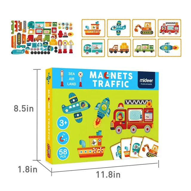 Mideer - Magnetic Traffic Game - age +3 | ميدير - لعبة حركة المرور المغناطيسية - العمر +3