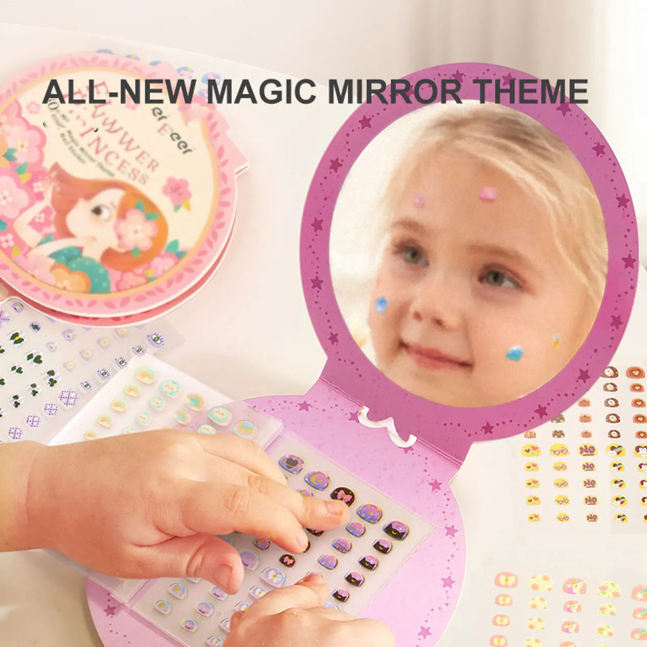 Mideer - Magic Mirror Theme Nail Sticker - Magic Girl - Age 3+ | ميدير - ملصقات الأظافر السحرية - فتاة السحر - العمر 3+