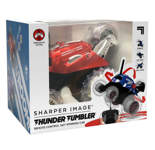TOY RC MONSTER SPINNING CAR RED