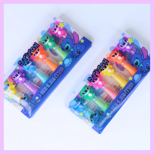 Pack of Stitch-themed highlighters-6 pcs