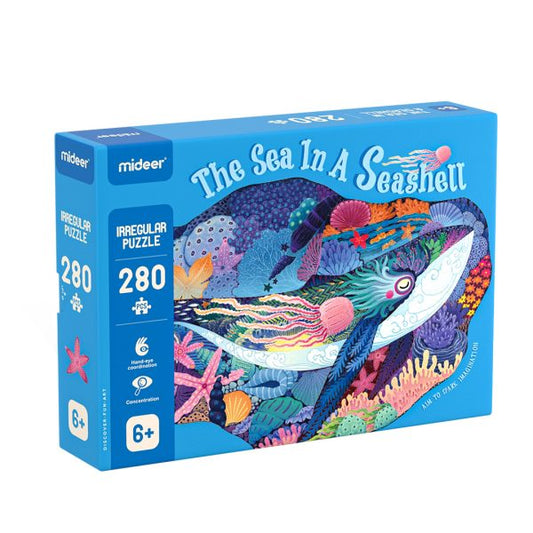 Mideer - Large Animal Puzzle - The Sea In A Seashell puzzle - 280 pieces - Age 6+ | ميدير - بازل الحيوانات الكبيرة - بازل البحر في صدفة - 280 قطعة - العمر 6+