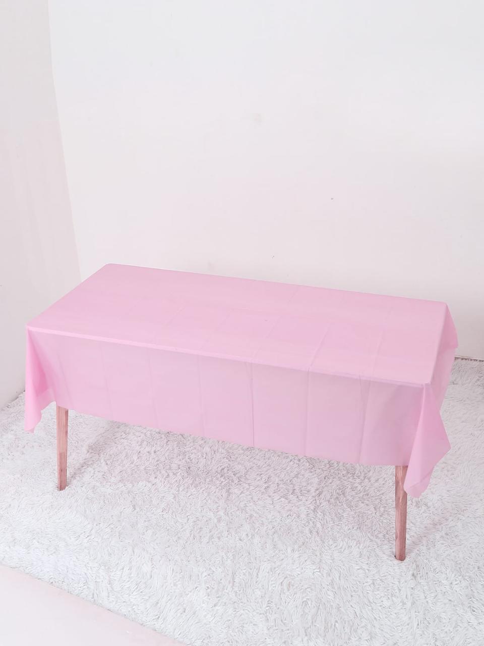 Foil Table Cover – 1 PCS, pink , 137×183 cm Metallic Disposable Tablecloth, Waterproof Party Table Decoration مفرش طاولة فويل – قطعة واحدة، زهري ، قياس 137×183 سم، غطاء طاولة معدني مقاوم للماء للحفلات