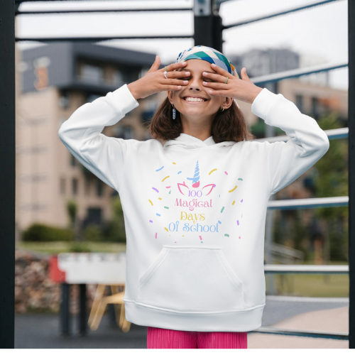 100 Days Hoodie -unicorn هودي